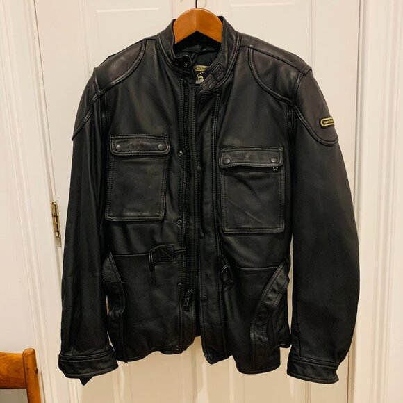 Vintage Classic Hein Gericke Leather Motorcycle Jacket Black Late 80's Size 40 - Picture 1 of 12